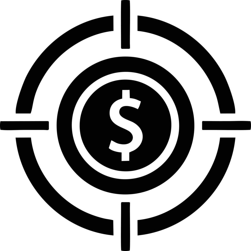 Target focus icon symbol vector image, illustration of the success goal icon concept