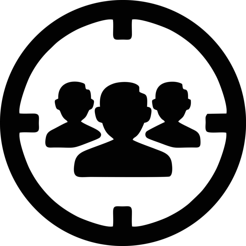 Target focus icon symbol vector image, illustration of the success goal icon concept