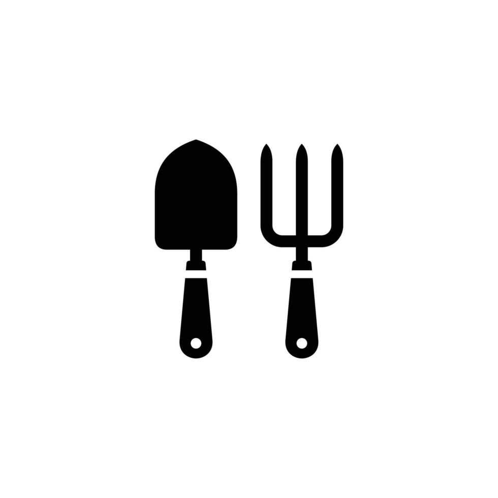 Trowel and hand fork icon vector illustration