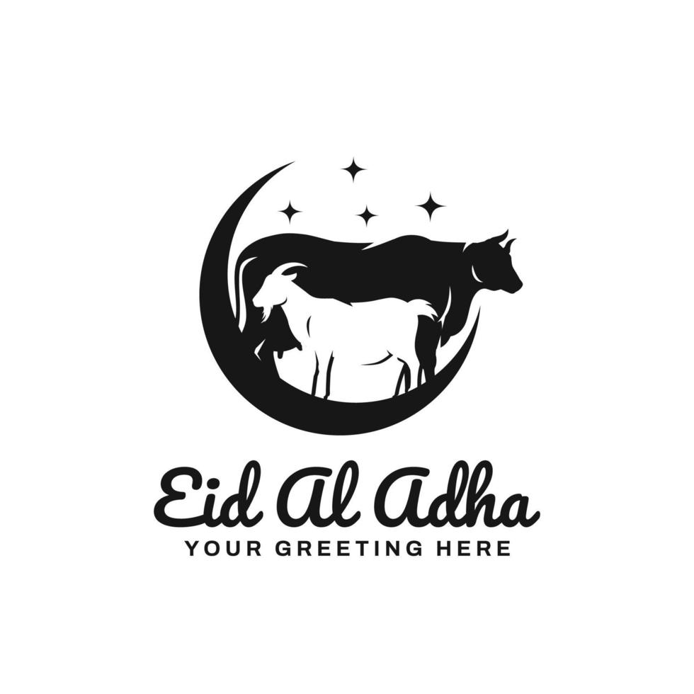 Eid al adha logo design vector