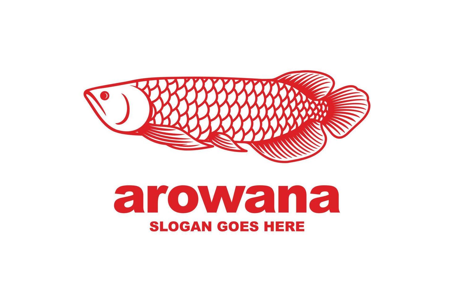 vector de diseño de logotipo de pez arowana