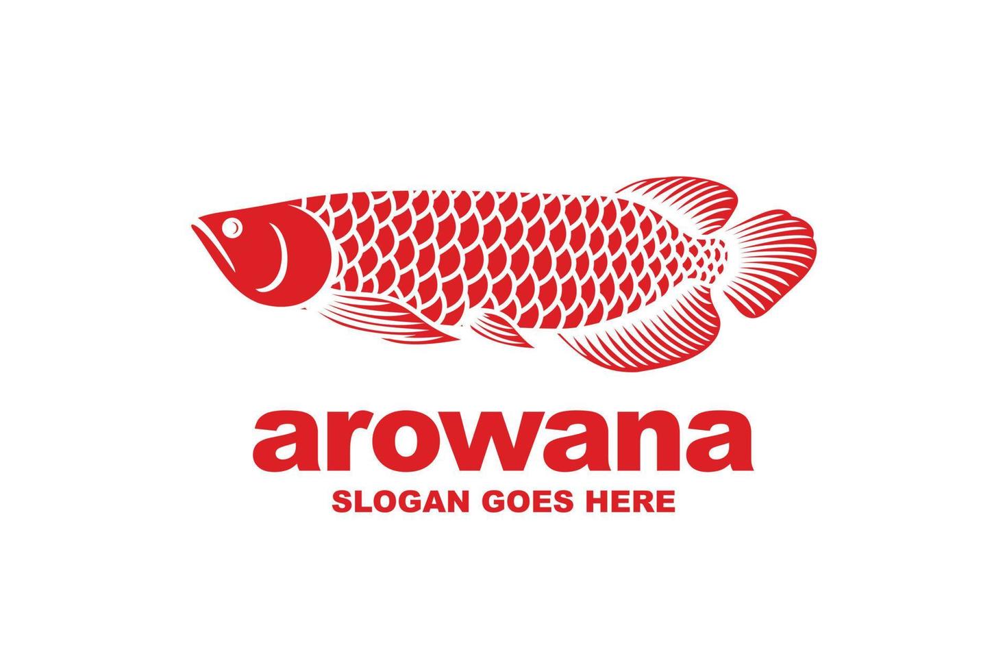 Arowana fish logo design vector