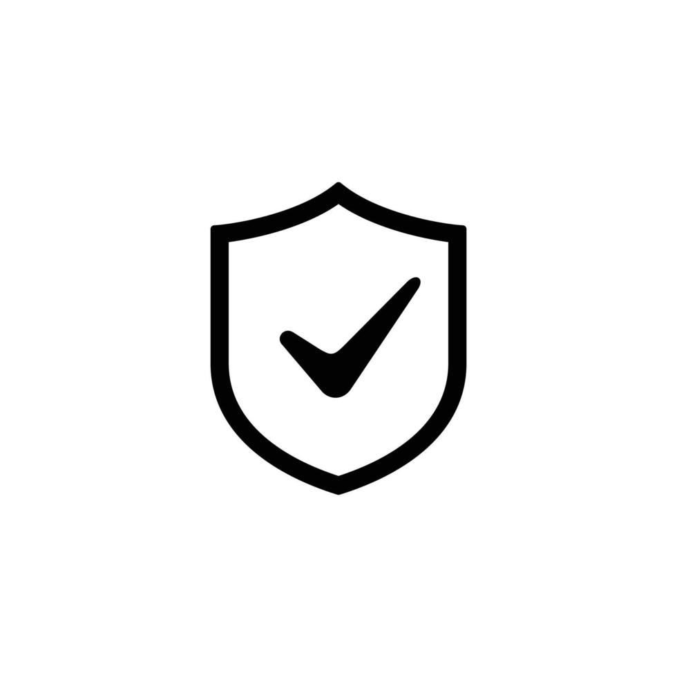 Check mark shield simple flat icon vector illustration. Check mark icon. Shield icon