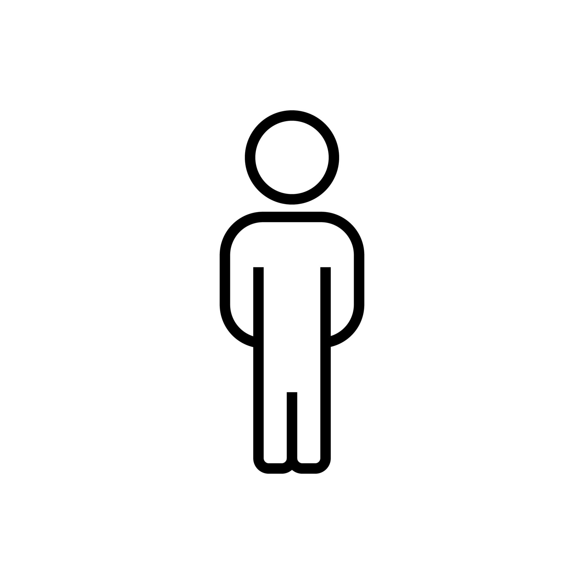 Full Body of Person Isolated Line Icon. Perfect for UI, apps, sites