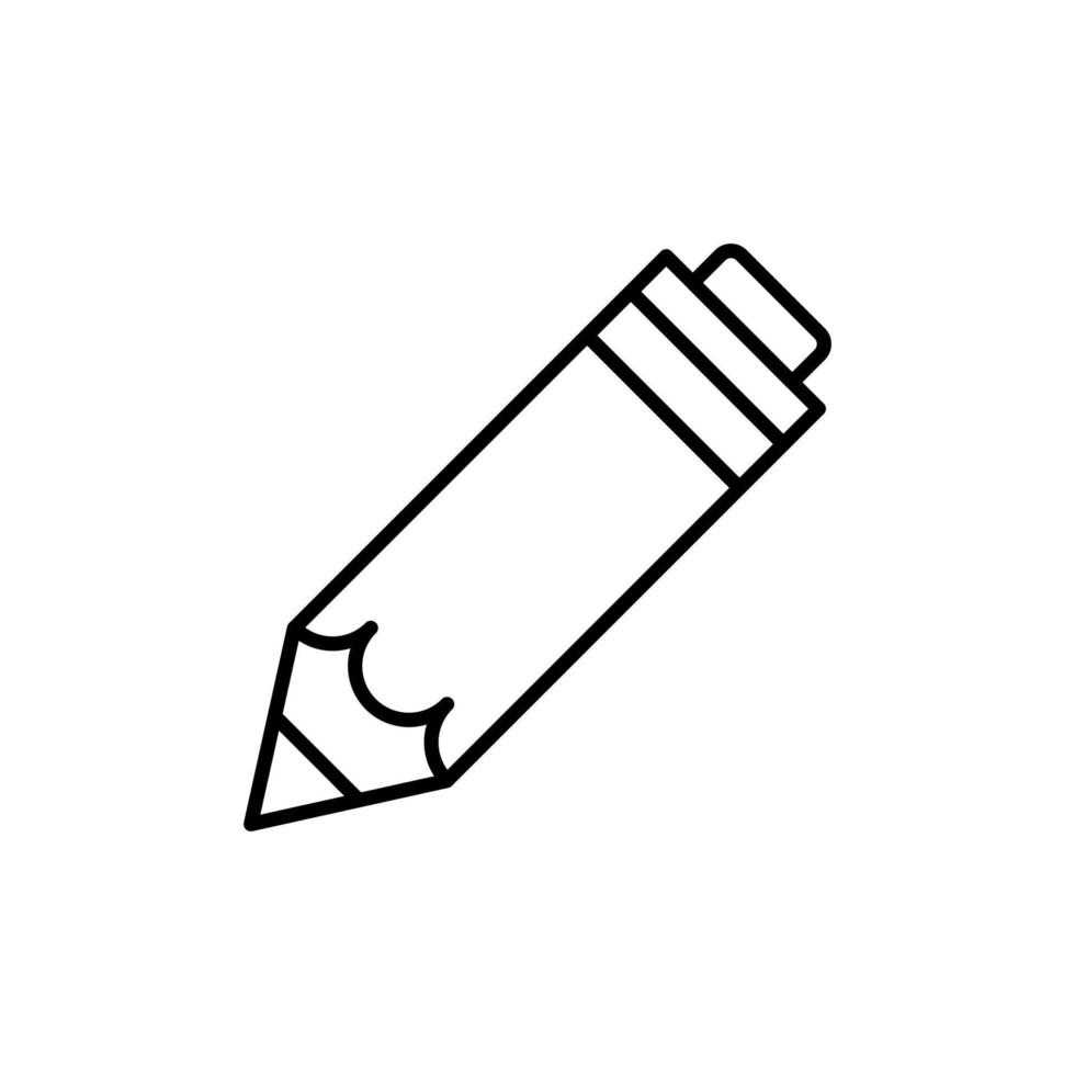 Isolated Line Icon of Writing Pen with Eraser. Perfect for stores, internet shops, UI, design, articles, books vector