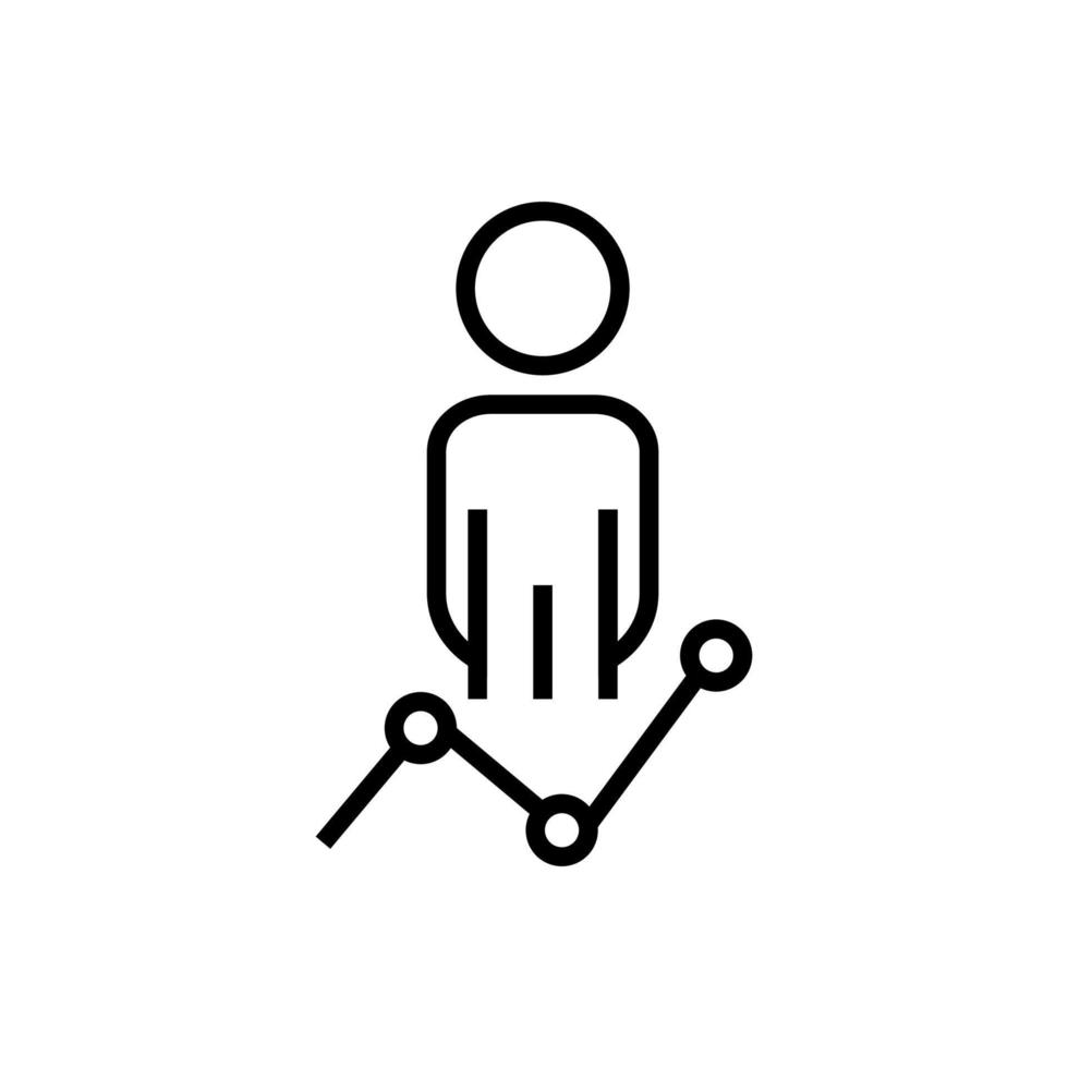 Progress of Office Working Isolated Line Icon. Perfect for UI, apps, sites, stores, adverts. Editable stroke, drawn with black thin line vector