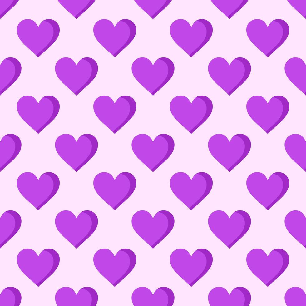Colorful seamless pattern of violet hearts for fabric, textile, wrappers and other various surfaces vector