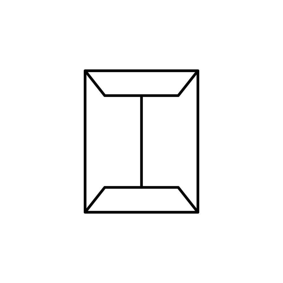 Top View of Box Isolated Line Icon. Editable stroke. Vector sign for adverts, stores, shops, articles, UI, apps, sites. Minimalistic sign drawn with black line