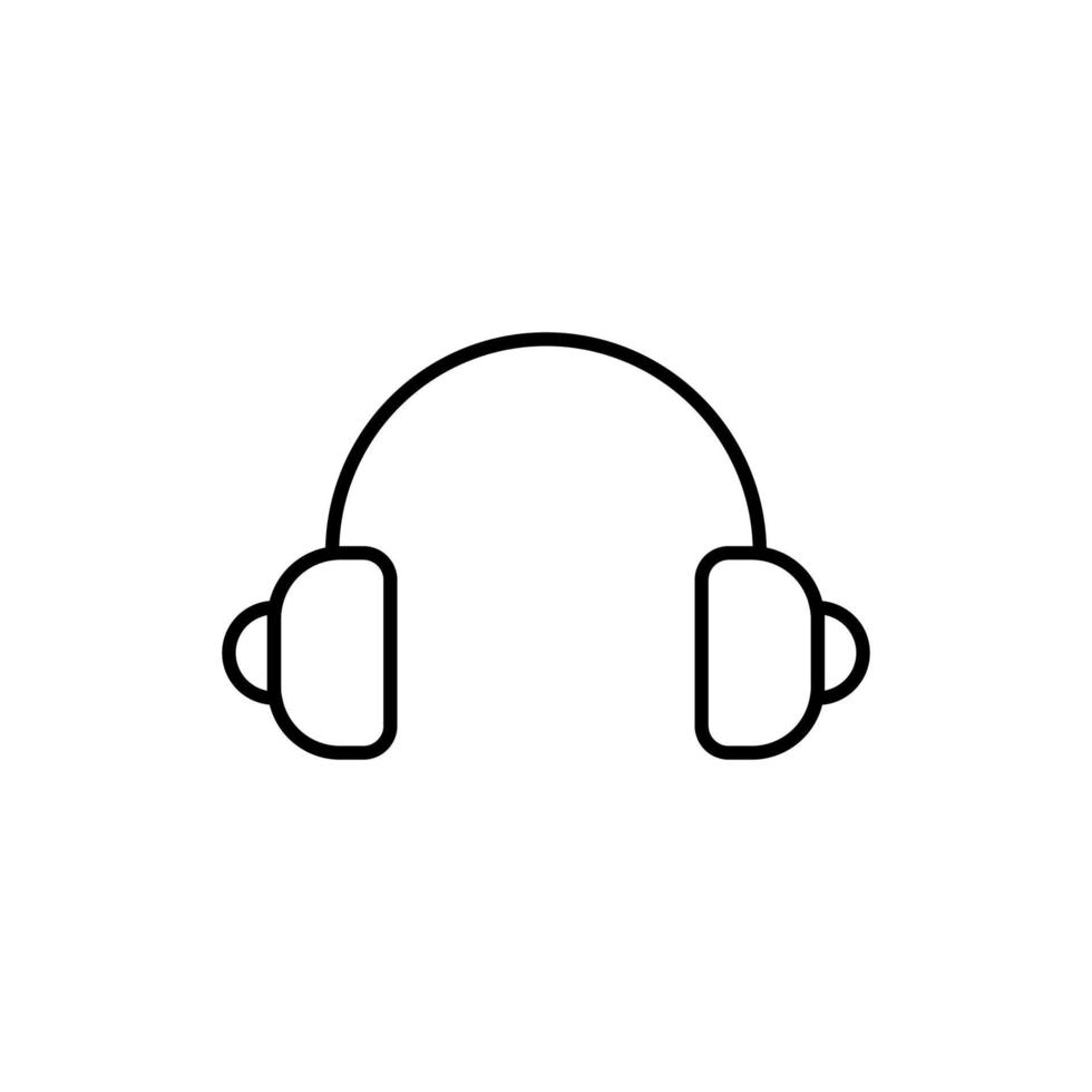 Headphones Isolated Line Icon. Editable stroke. Vector sign for adverts, stores, shops, articles, UI, apps, sites. Minimalistic sign drawn with black line