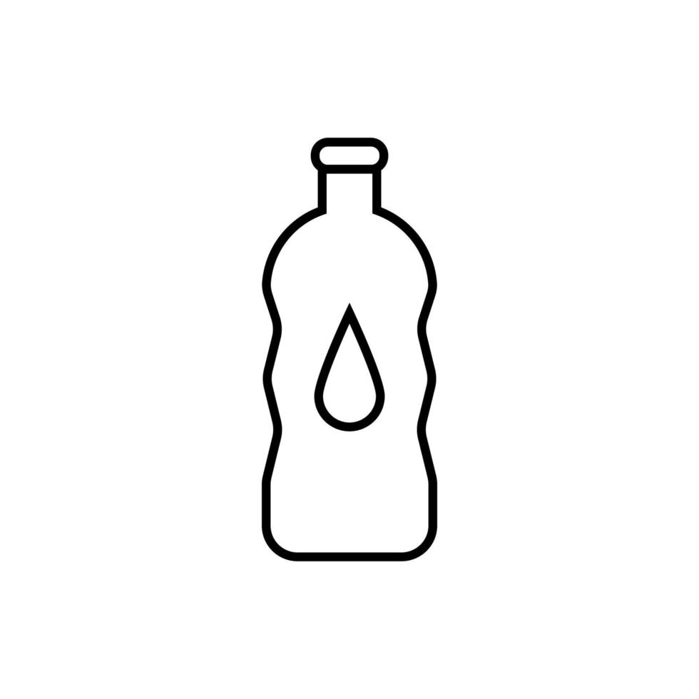 Bottle of Water Isolated Line Icon. Editable stroke. Vector sign for adverts, stores, shops, articles, UI, apps, sites. Minimalistic sign drawn with black line