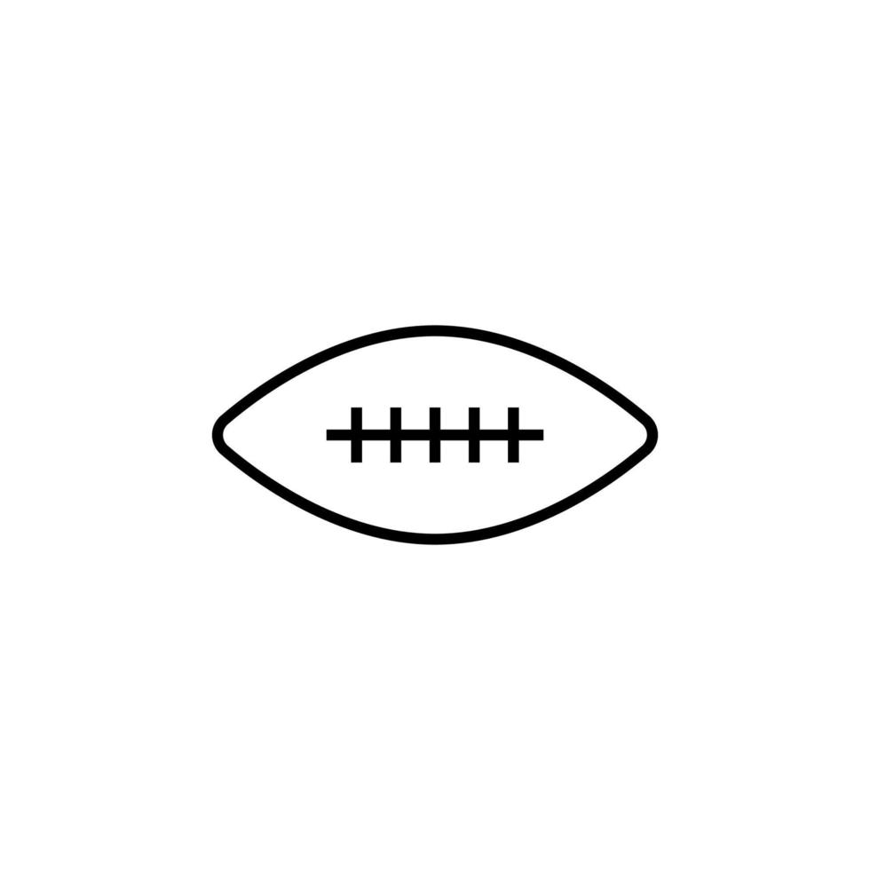 pelota para el icono de línea aislada de fútbol americano. trazo editable. signo vectorial para anuncios, tiendas, tiendas, artículos, ui, aplicaciones, sitios. signo minimalista dibujado con línea negra vector