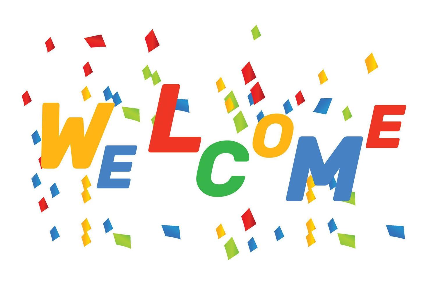 welcome sign letters with background design vector