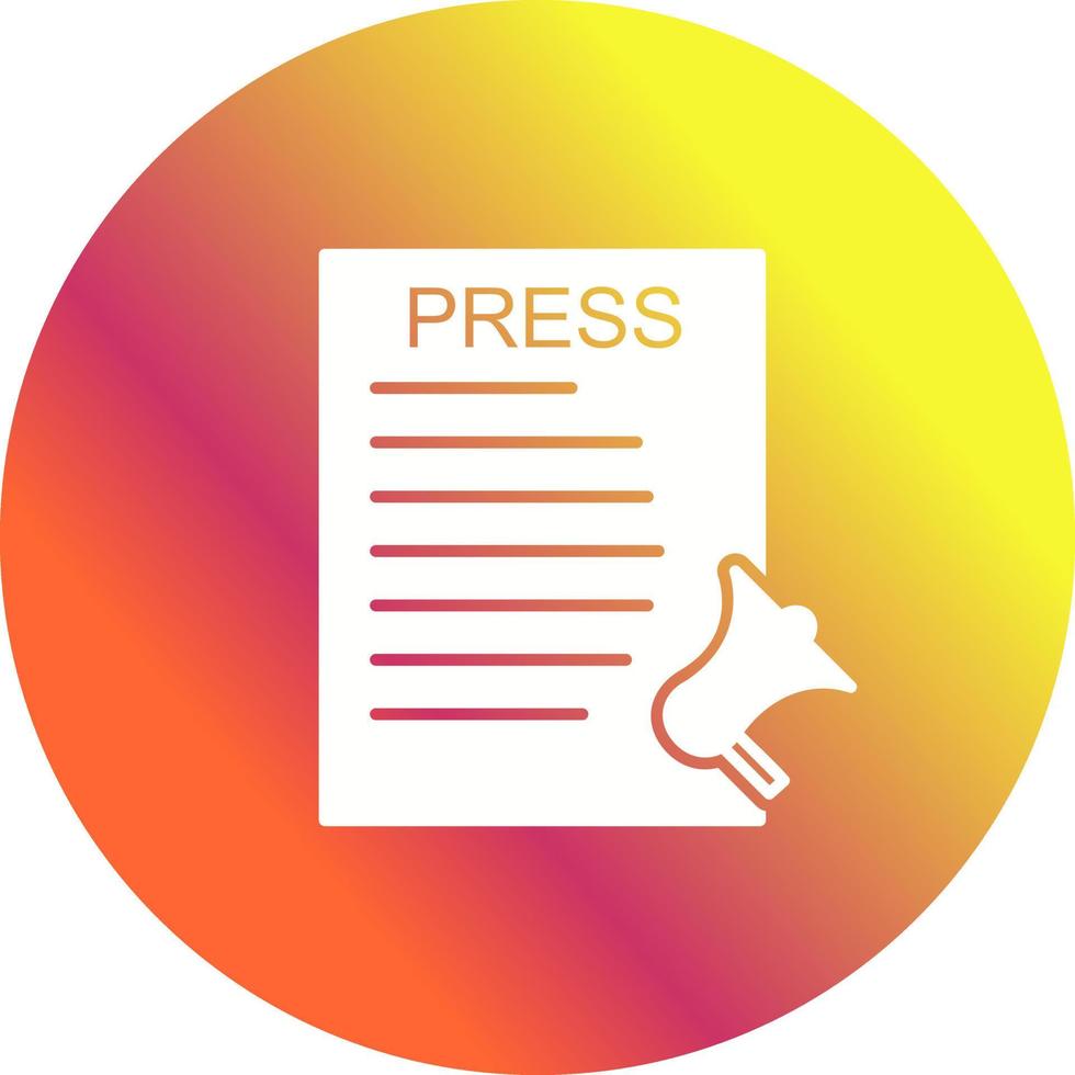 Unique Press Releases Vector Icon