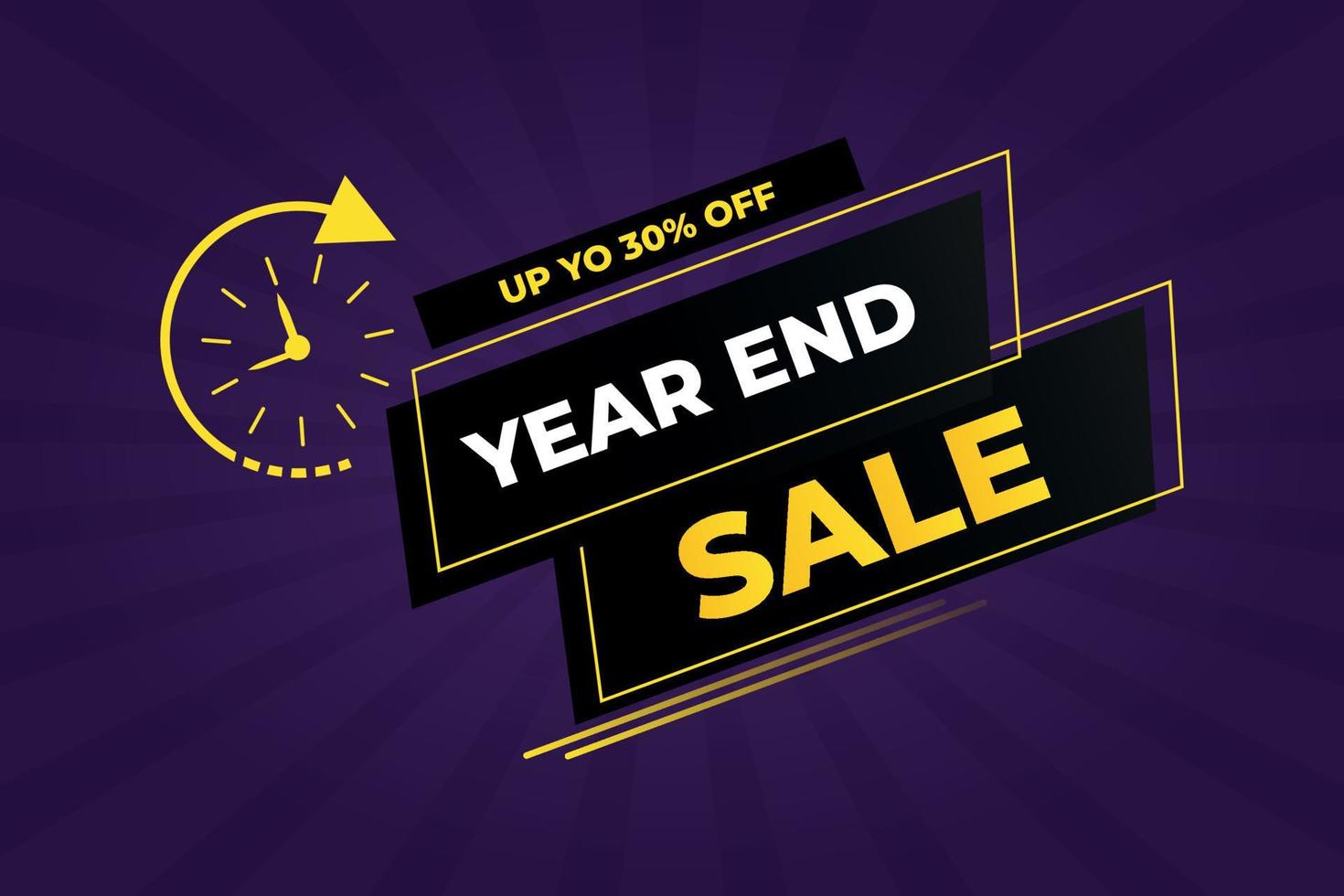 Year end sale discount banner design vector
