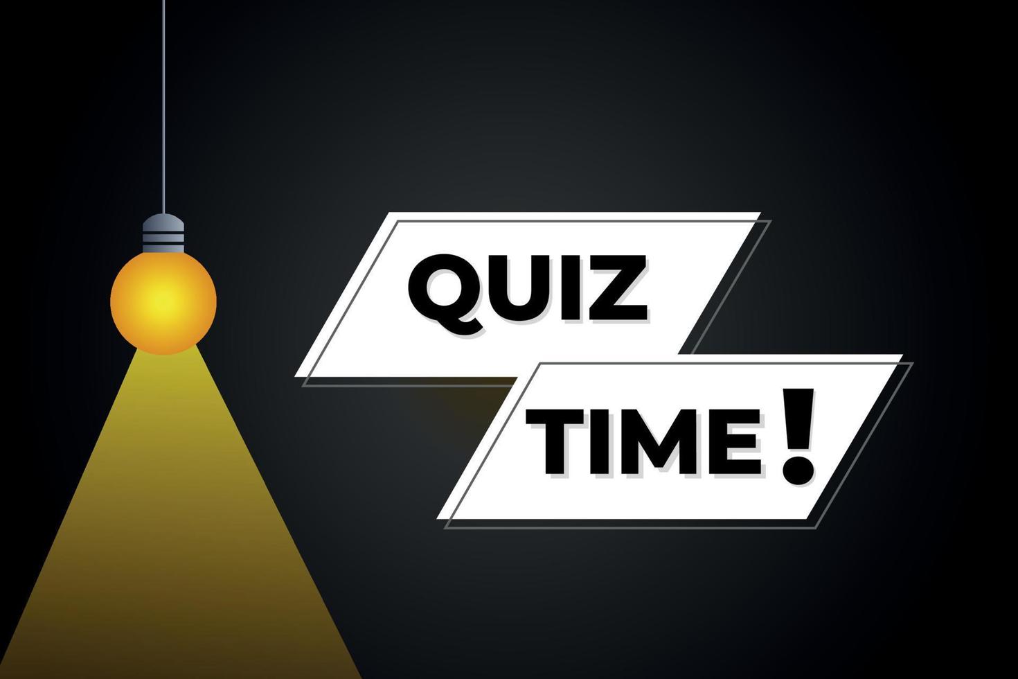 Quiz time with light bulb vector illustration.