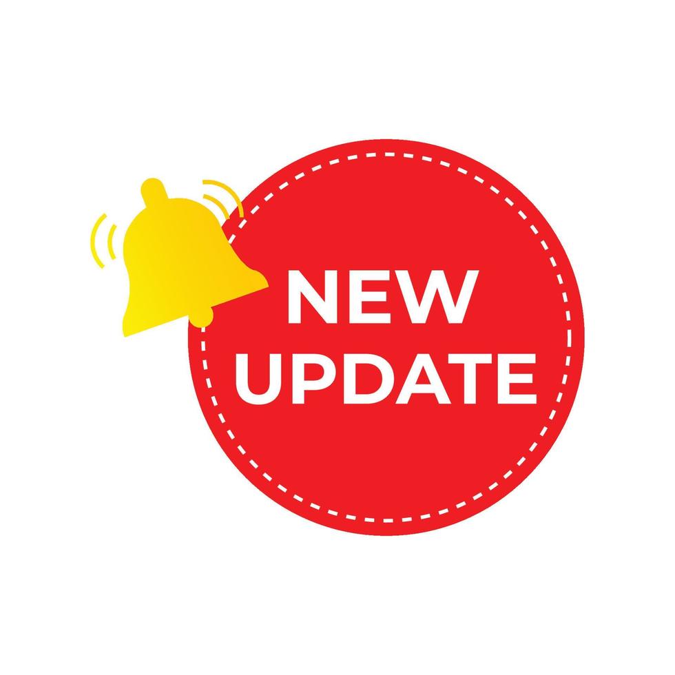 New update label design with notification icon vector