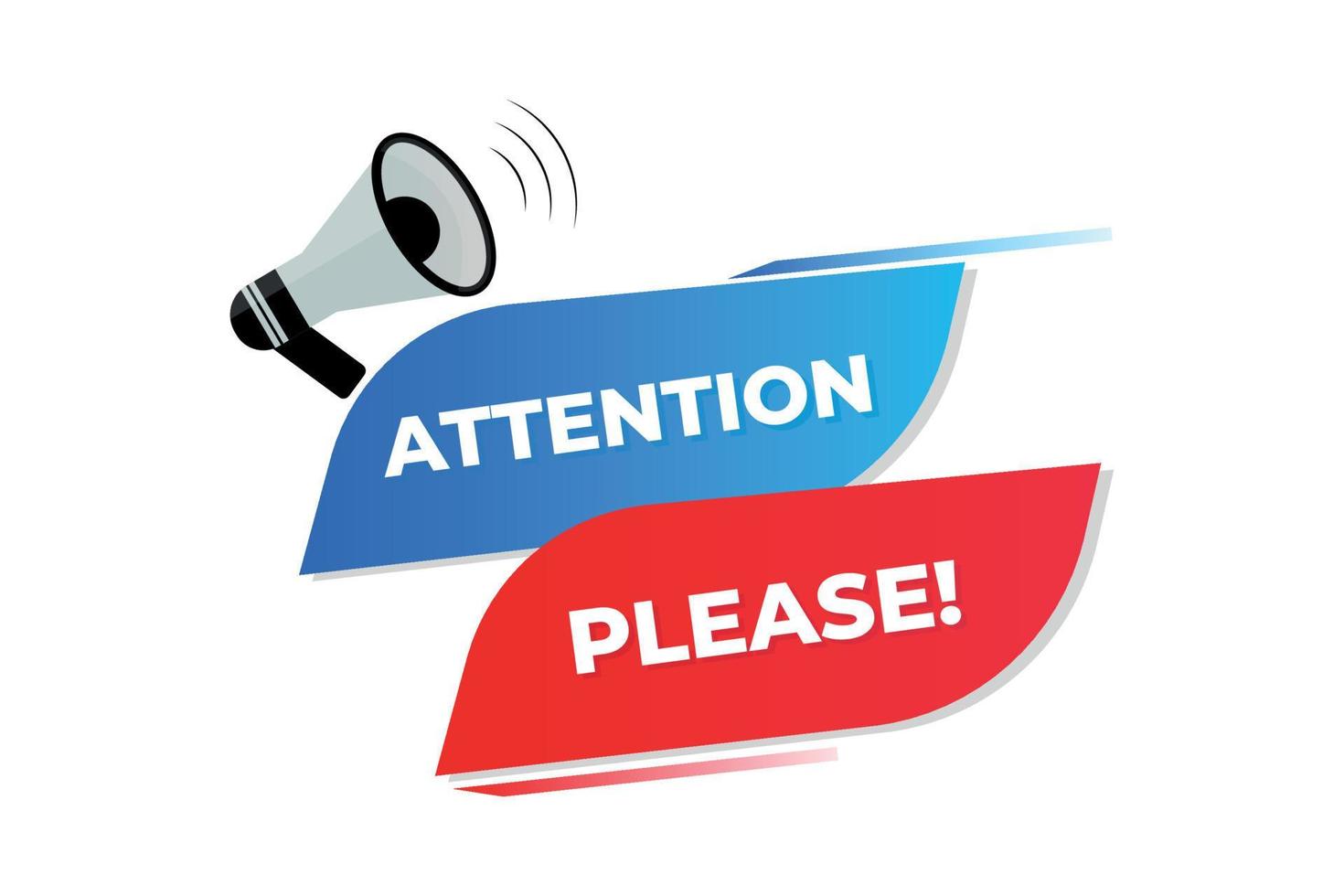 Attention please word illustration with megaphone vector