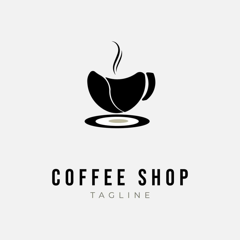 Logo design template, with coffee cup icon vector