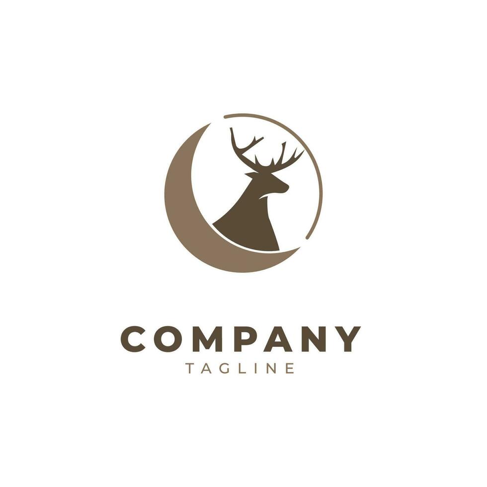 Logo design template, with brown deer icon vector
