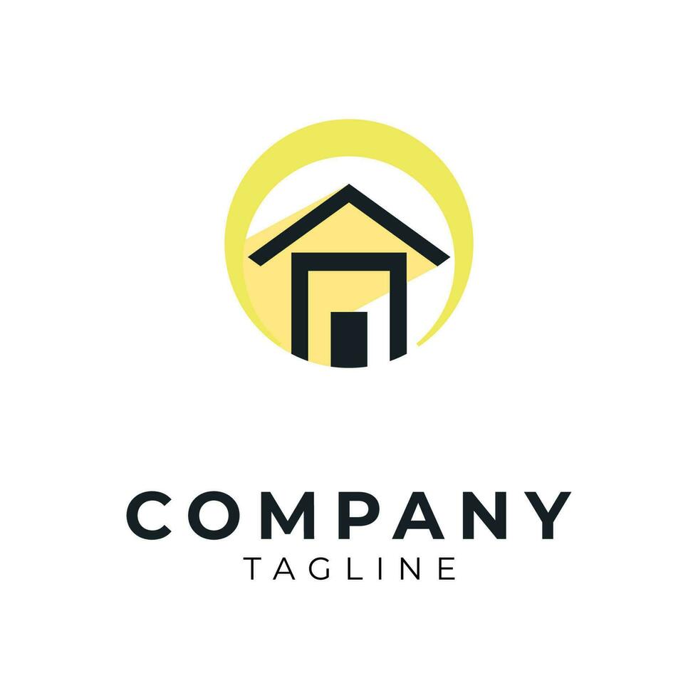 Template logo design with house icon vector