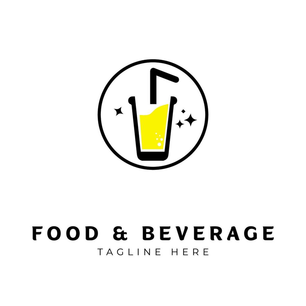 logo design template, with drink icon vector