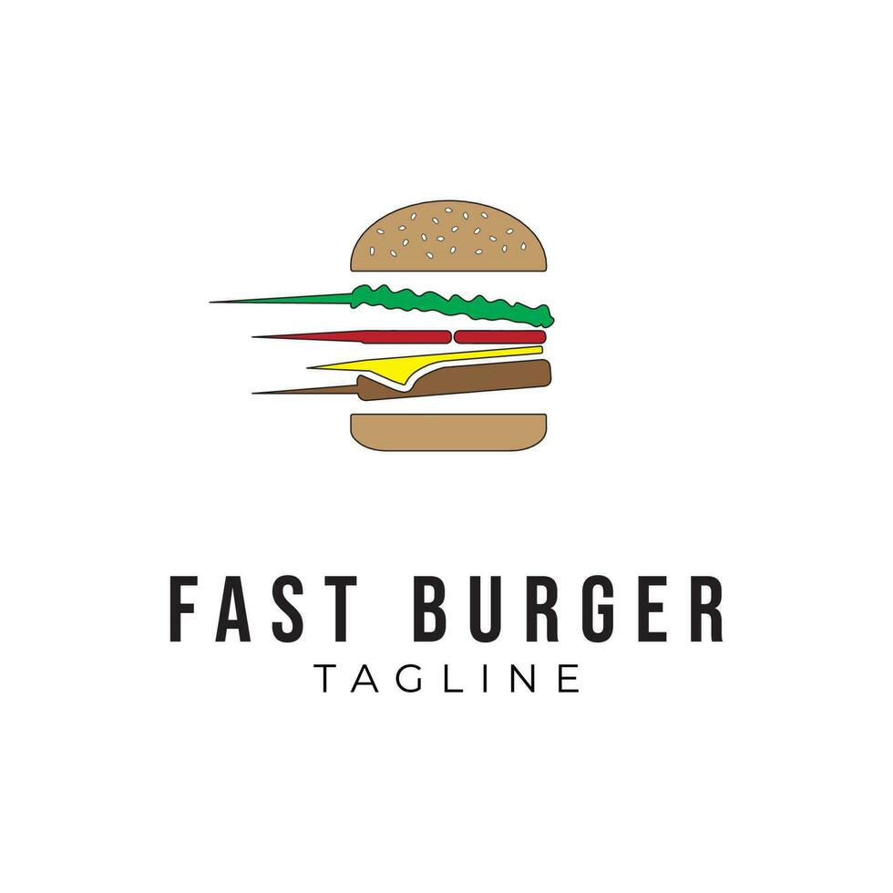 plantilla de diseño de logotipo, con icono de hamburguesa vector