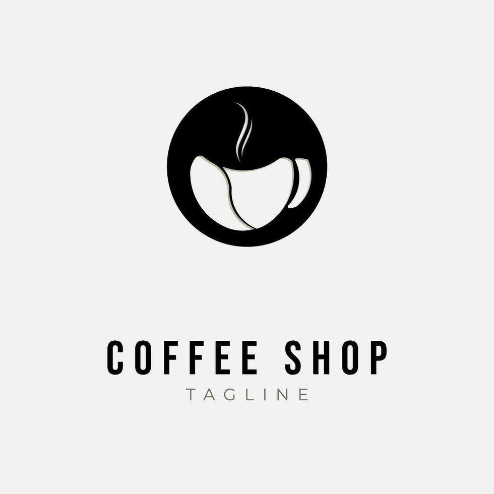 Logo design template, with coffee cup silhouette vector