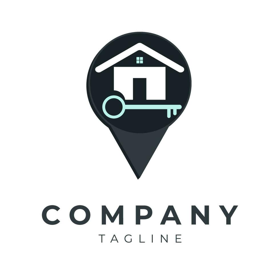 vector logo design with key and house icon