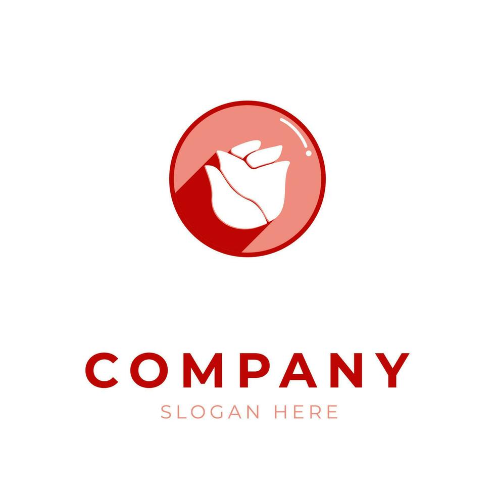 Logo design template with pretty rose icon vector