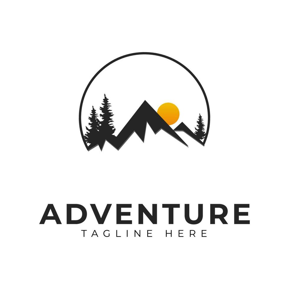 Logo design template, with mountain view vector
