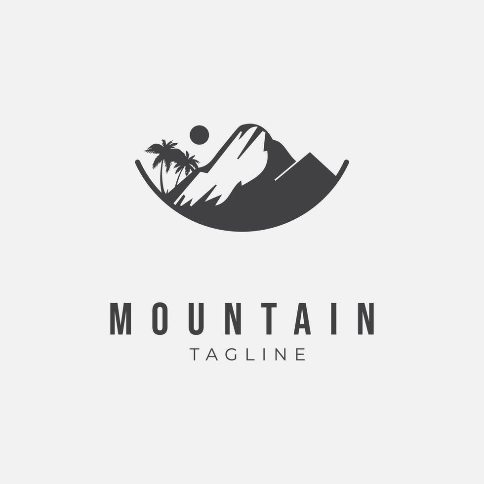Logo design template, with mountains and coconut trees vector