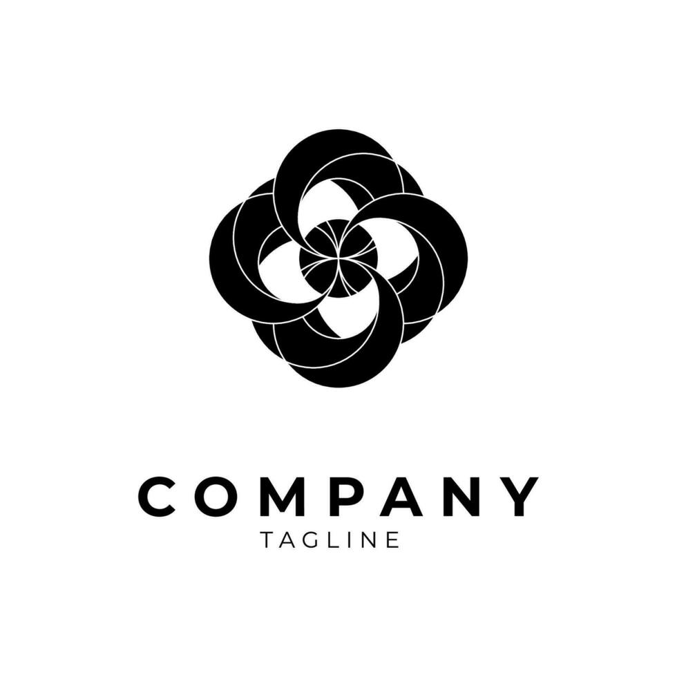 Logo design template, with a black flower vector