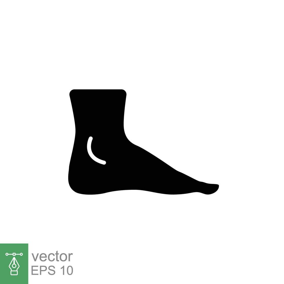 Foot, ankle glyph icon. Solid style can be used for web, mobile, ui. Pain, hip, ortho, anatomy, body, care concept. Vector logo illustration isolated on white background. EPS 10.