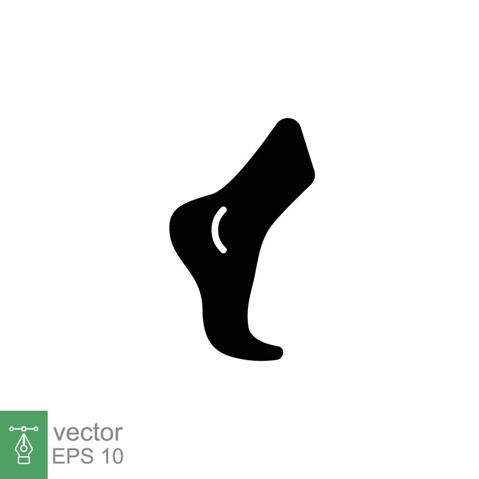 Foot, ankle glyph icon. Solid style can be used for web, mobile, ui. Pain, hip, ortho, anatomy, body, care concept. Vector logo illustration isolated on white background. EPS 10.