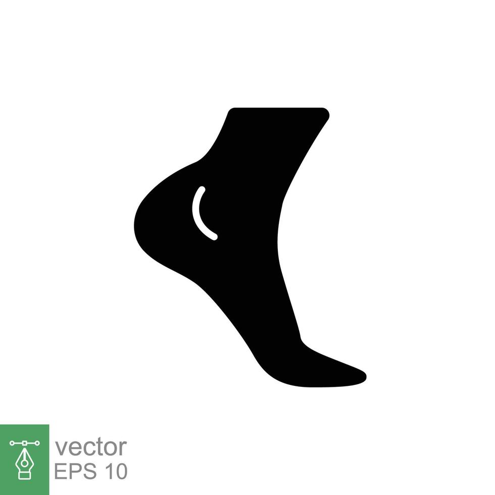 Foot, ankle glyph icon. Solid style can be used for web, mobile, ui. Pain, hip, ortho, anatomy, body, care concept. Vector logo illustration isolated on white background. EPS 10.