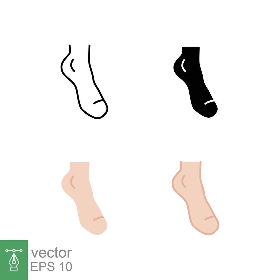 Foot, ankle icon in different style. Set of ankle sign vector icons designed in filled outline, line, glyph and solid style. Vector illustration isolated on white background. EPS 10.