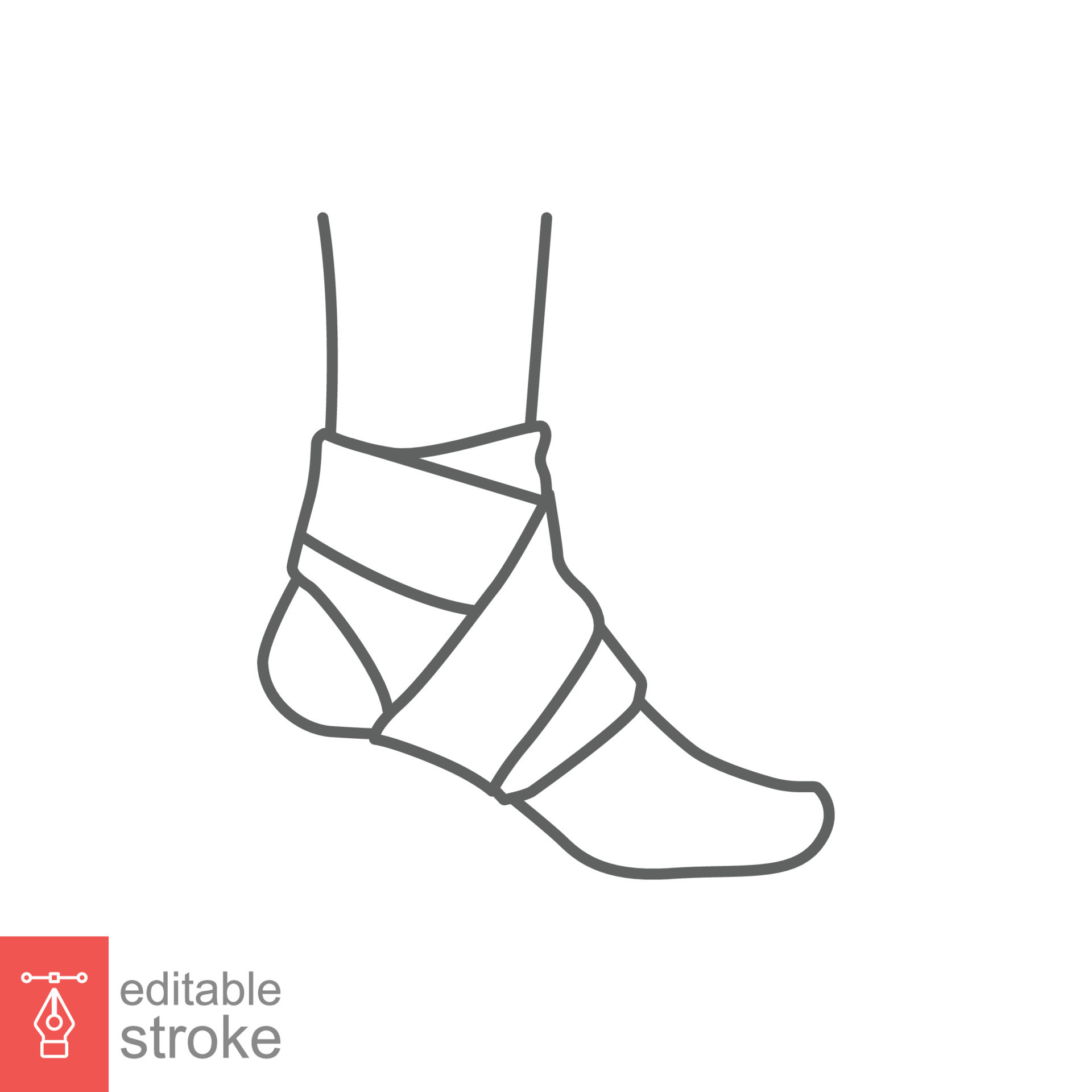 Foot, ankle wrap line icon. Outline style can be used for web, mobile