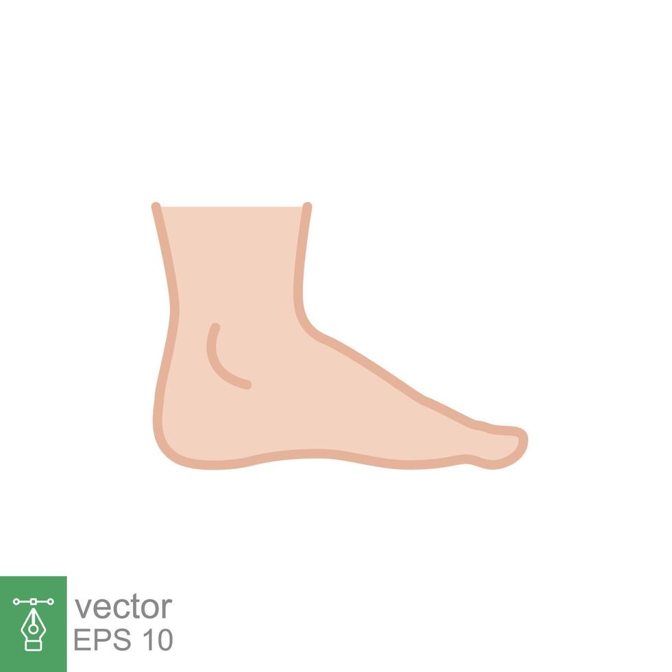 Foot, ankle coloured icon. Filled outline style can be used for web, mobile, ui. Pain, hip, ortho, anatomy, body, care concept. Vector logo illustration isolated on white background. EPS 10.