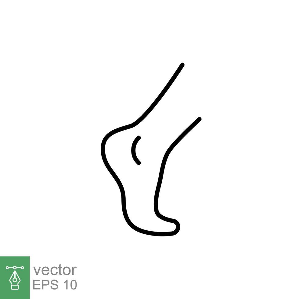 Foot, ankle line icon. Outline style can be used for web, mobile, ui. Pain, hip, ortho, anatomy, body, care concept. Vector logo illustration isolated on white background. EPS 10.