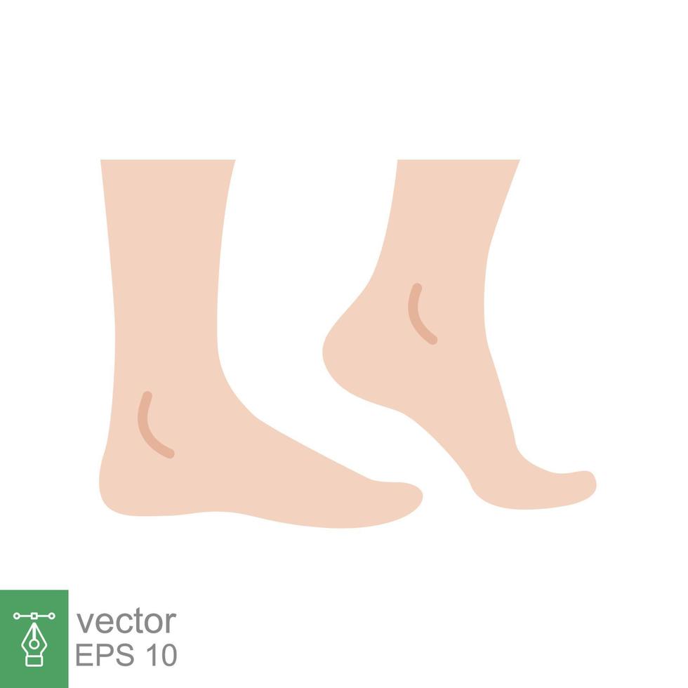 Foot, ankle coloured icon. Flat style can be used for web, mobile, ui. Pain, hip, ortho, anatomy, body, care concept. Vector logo illustration isolated on white background. EPS 10.