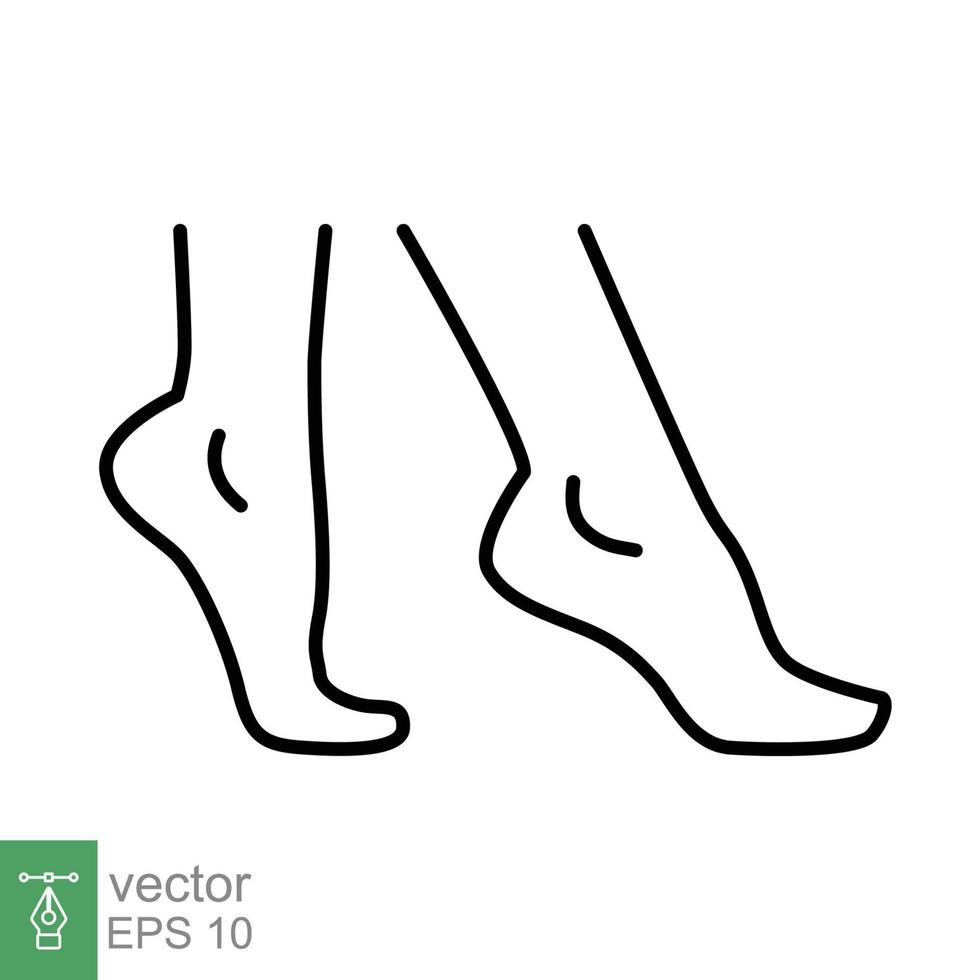 Foot, ankle line icon. Outline style can be used for web, mobile, ui. Pain, hip, ortho, anatomy, body, care concept. Vector logo illustration isolated on white background. EPS 10.