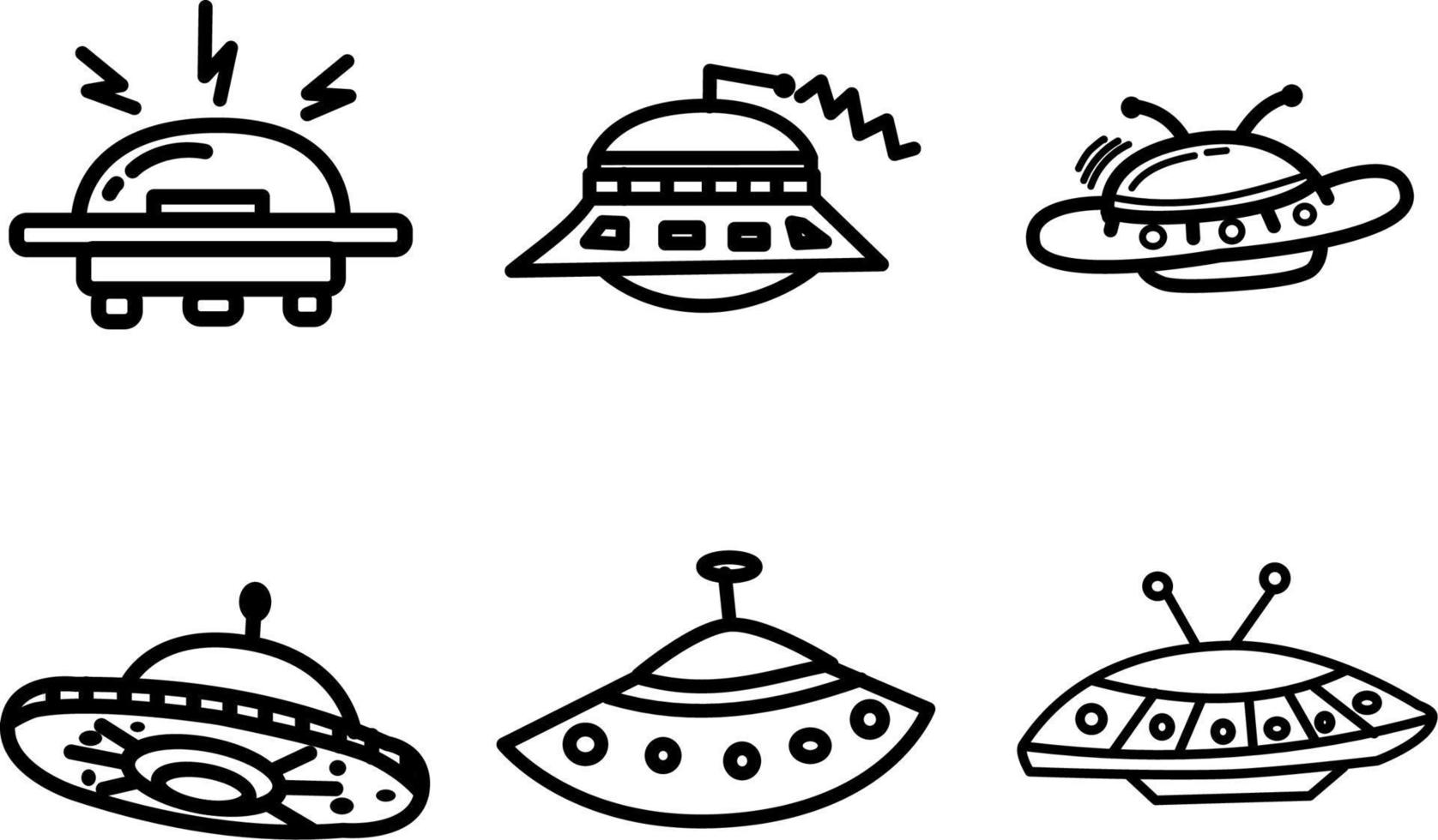 UFO ICON ILLUSTRATION, ALIEN AIRCRAFT ICON DESIGN ILLUSTRATION vector