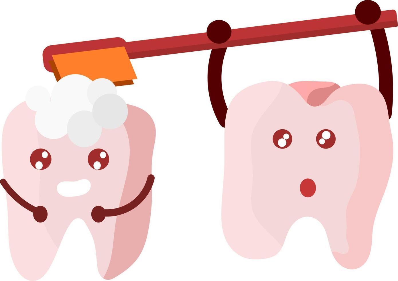 garabatos de dientes. ilustración de dientes extracción dental. cepillar los dientes. sacar dientes. cavidad. lindos dientes vector