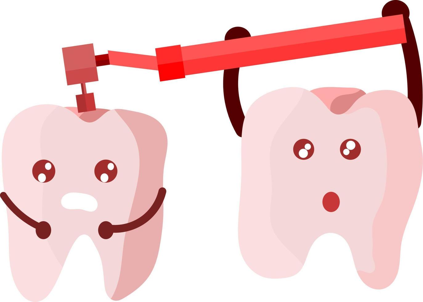 garabatos de dientes. ilustración de dientes extracción dental. cepillar los dientes. sacar dientes. cavidad. lindos dientes vector