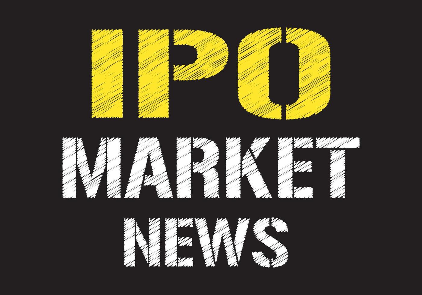IPO, Initial Public Offering news concept, writing on black vector