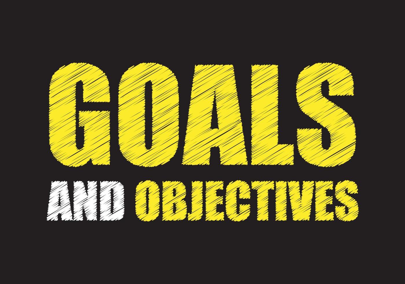 metas y objetivos escritos en pizarra. vector