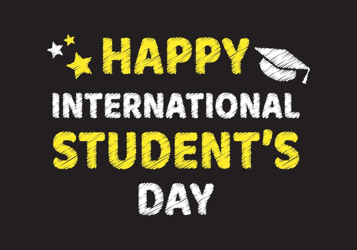 Happy Students Day. Vector illustration with Graduation Cap. November 17.