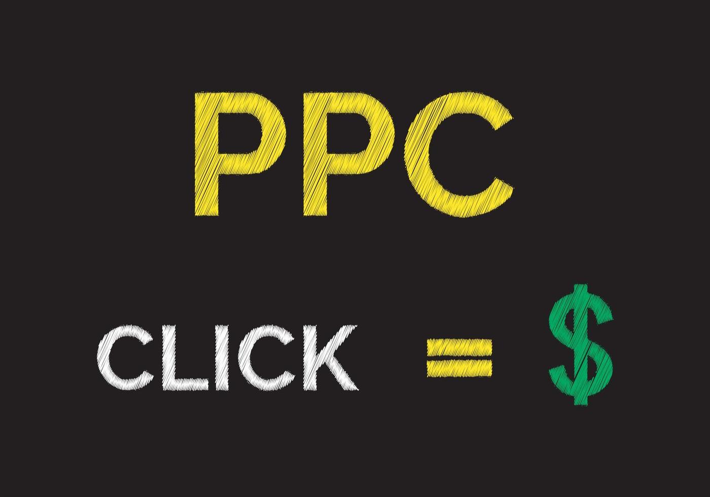 Ppc pay per click advertisement banner. Earn money concept. vector