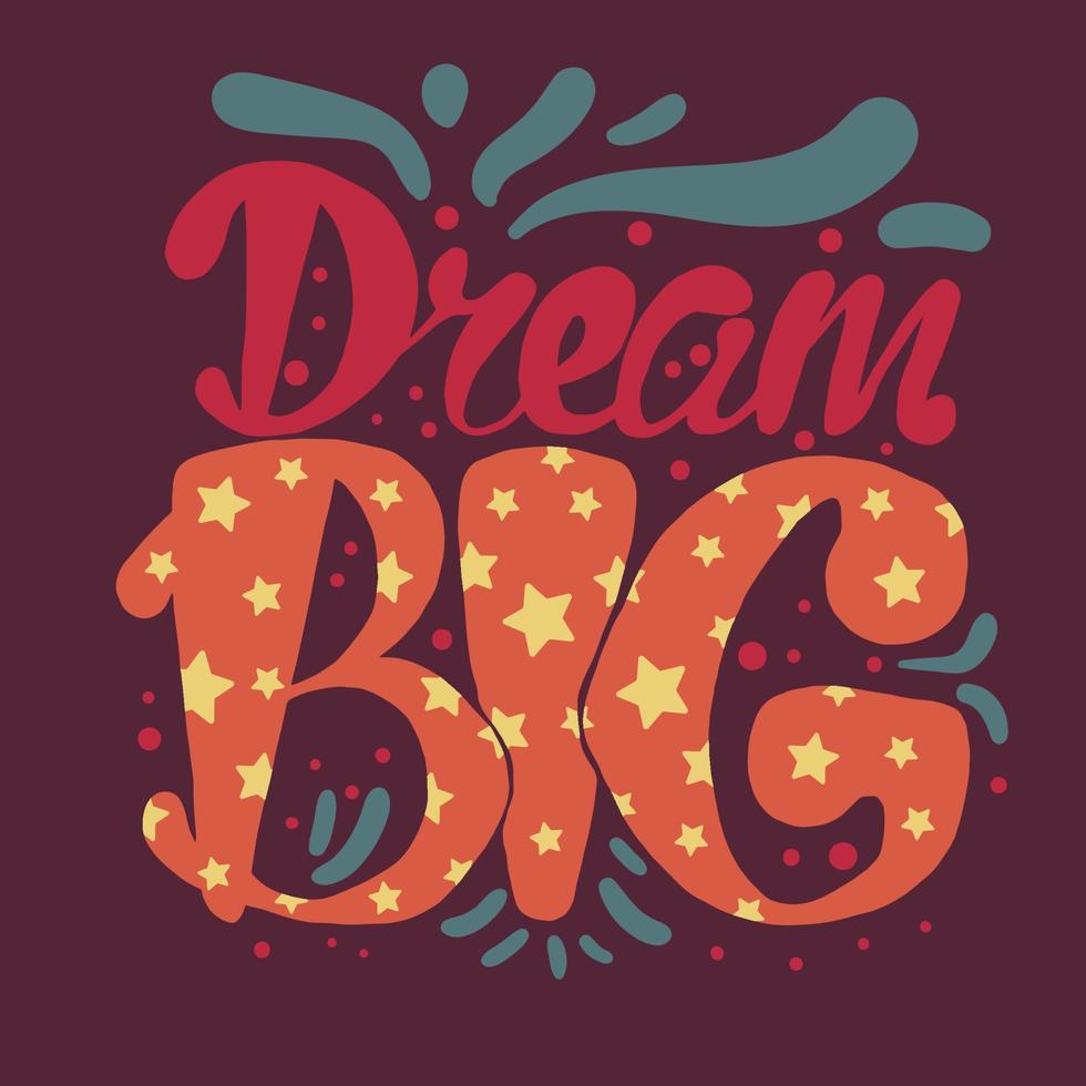 Motivation and Dream Lettering Concept vector