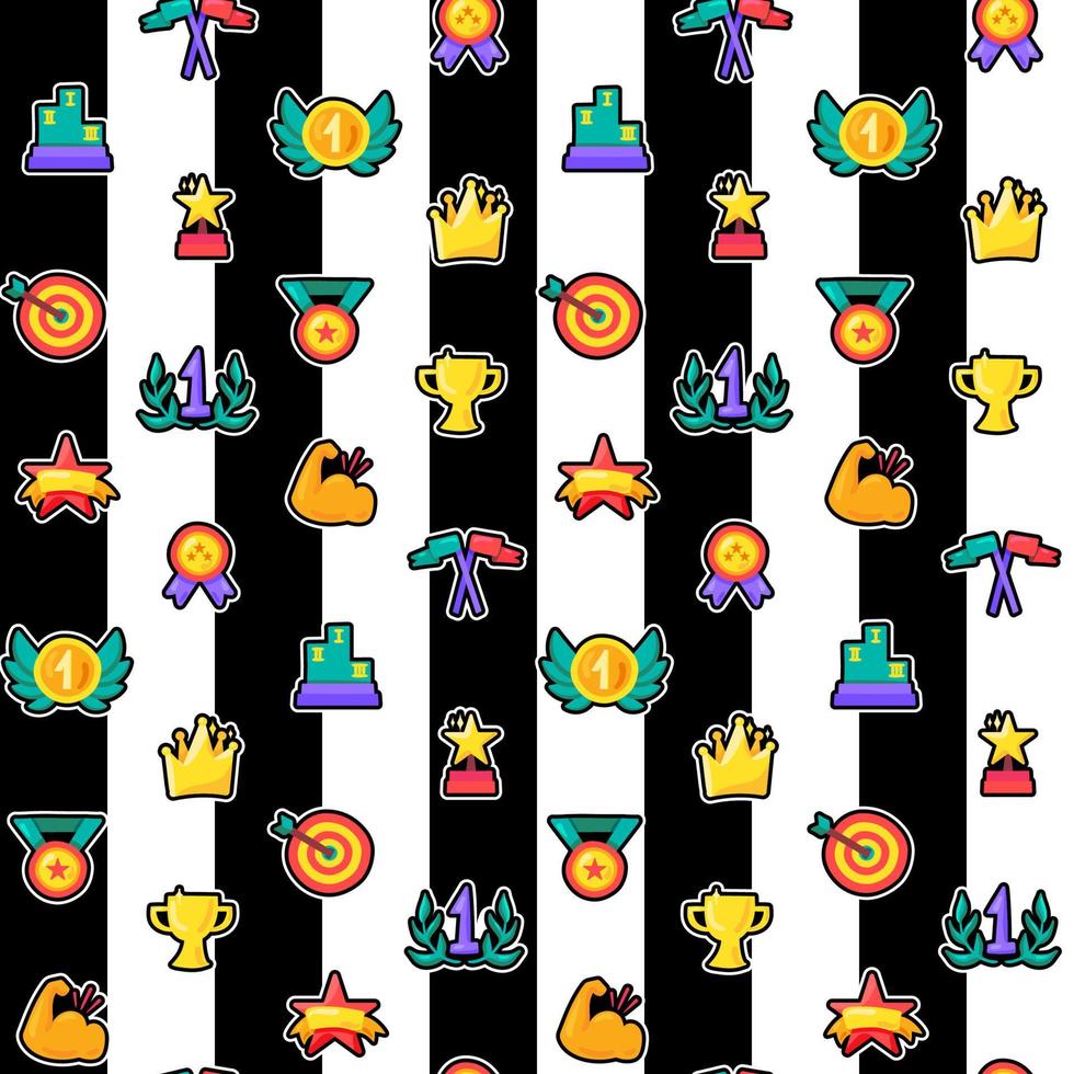 Achievements seamless color pattern vector